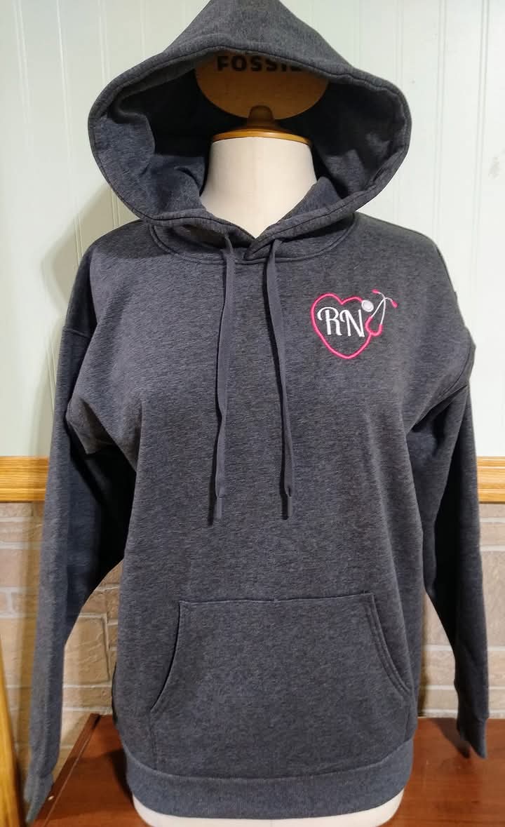 RN Sweatshirt with Stethoscope Heart