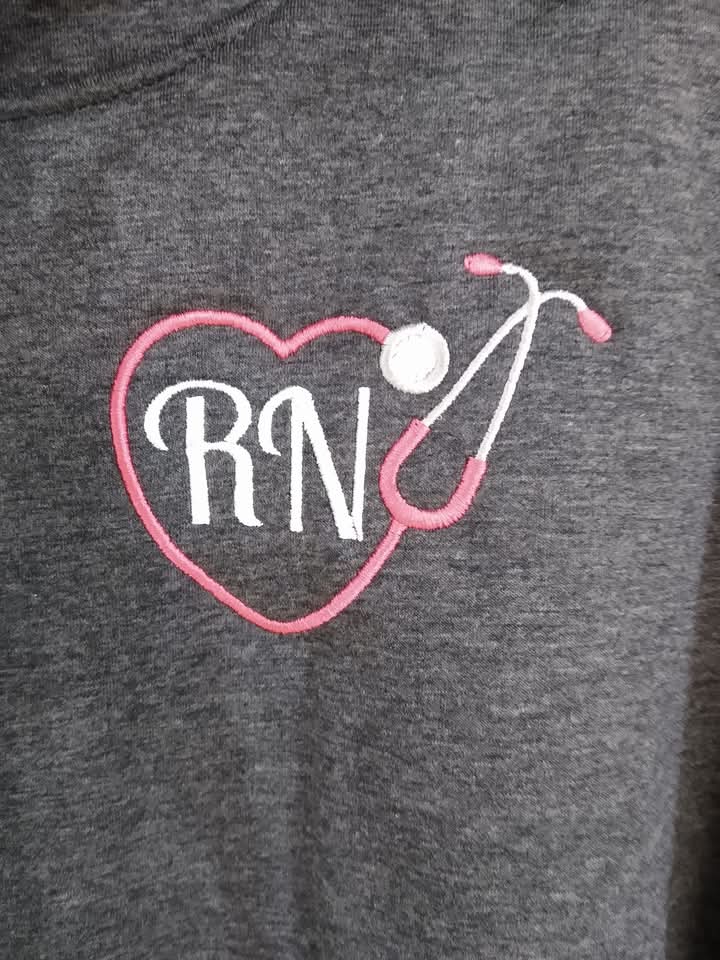 RN Sweatshirt with Stethoscope Heart