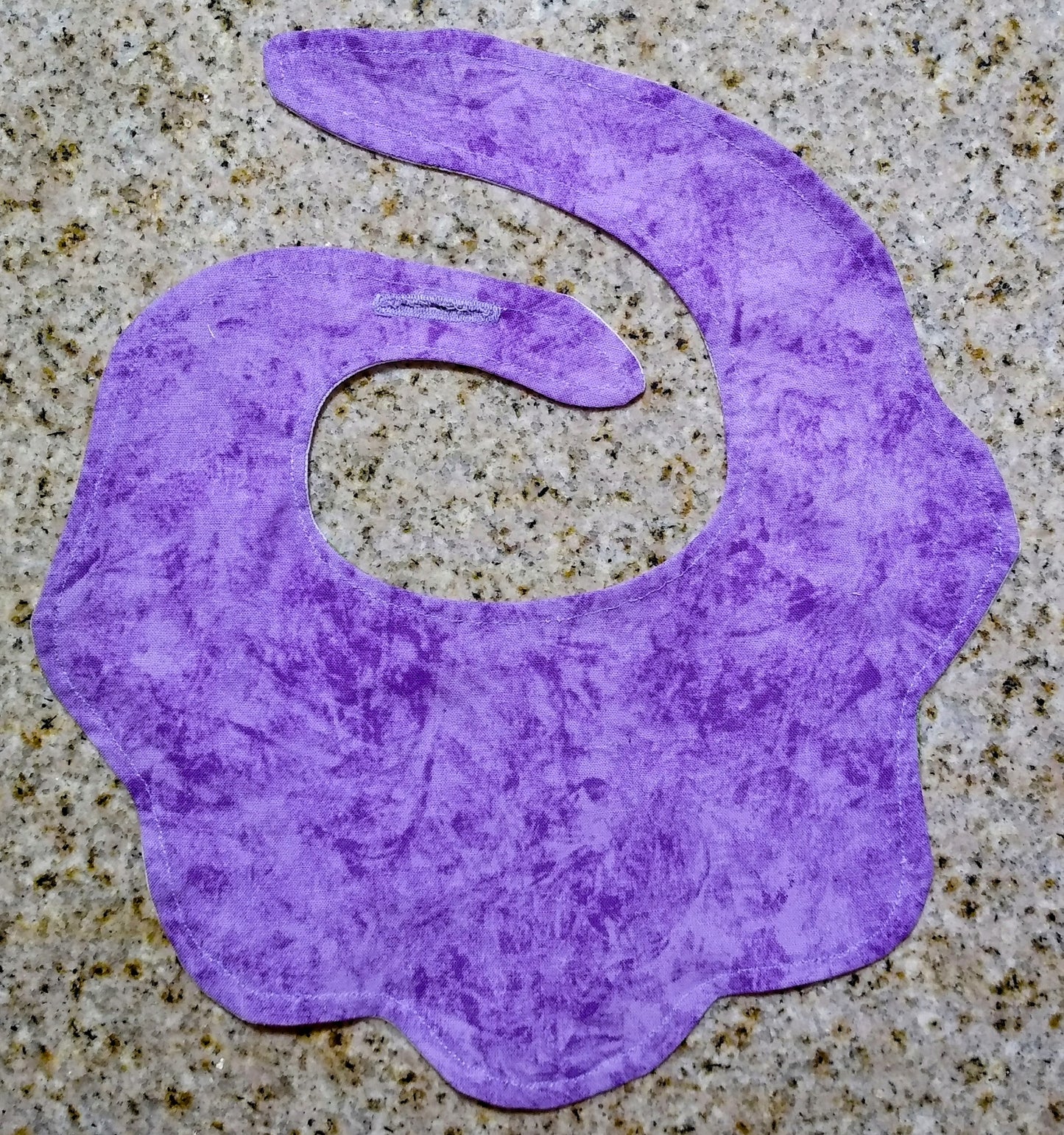 Purple Flowered Reversable Drool Bib